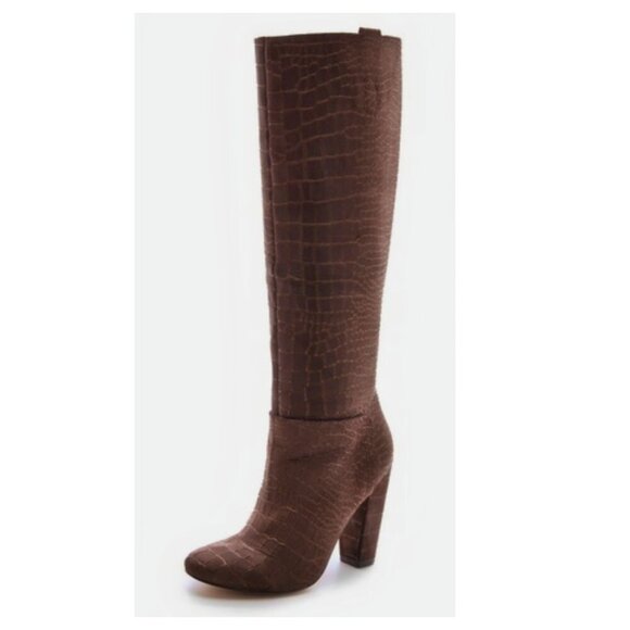 Sigerson Morrison Shoes - Sigerson Morrison Brown Gavin Croc Embossed Boots